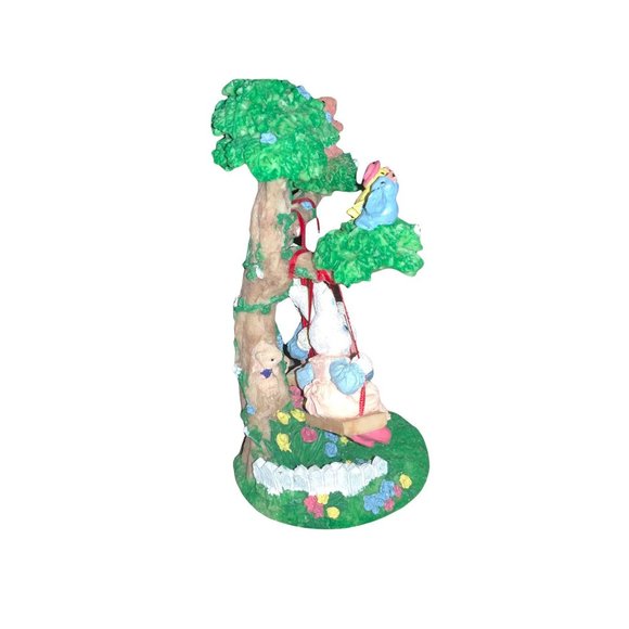 Tabletop Easter Decor- Rabbits Swinging in Tree - Picture 4 of 9